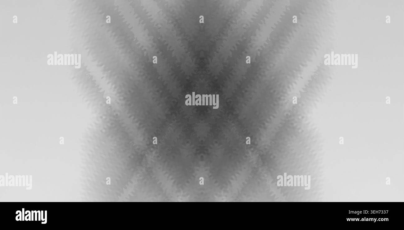 Ein minimalistischer abstrakter Hintergrund mit einem weichen, symmetrischen, diamantförmigen Wellenmuster in Grautönen, das eine moderne und elegante Textur schafft. Stockfoto