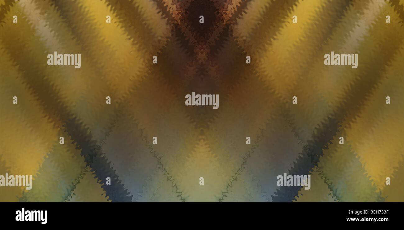 Ein warmer, strukturierter Hintergrund in Gold- und Brauntönen mit einem auffälligen symmetrischen Zickzack-Muster, das ein dynamisches und dekoratives Element verleiht. Stockfoto