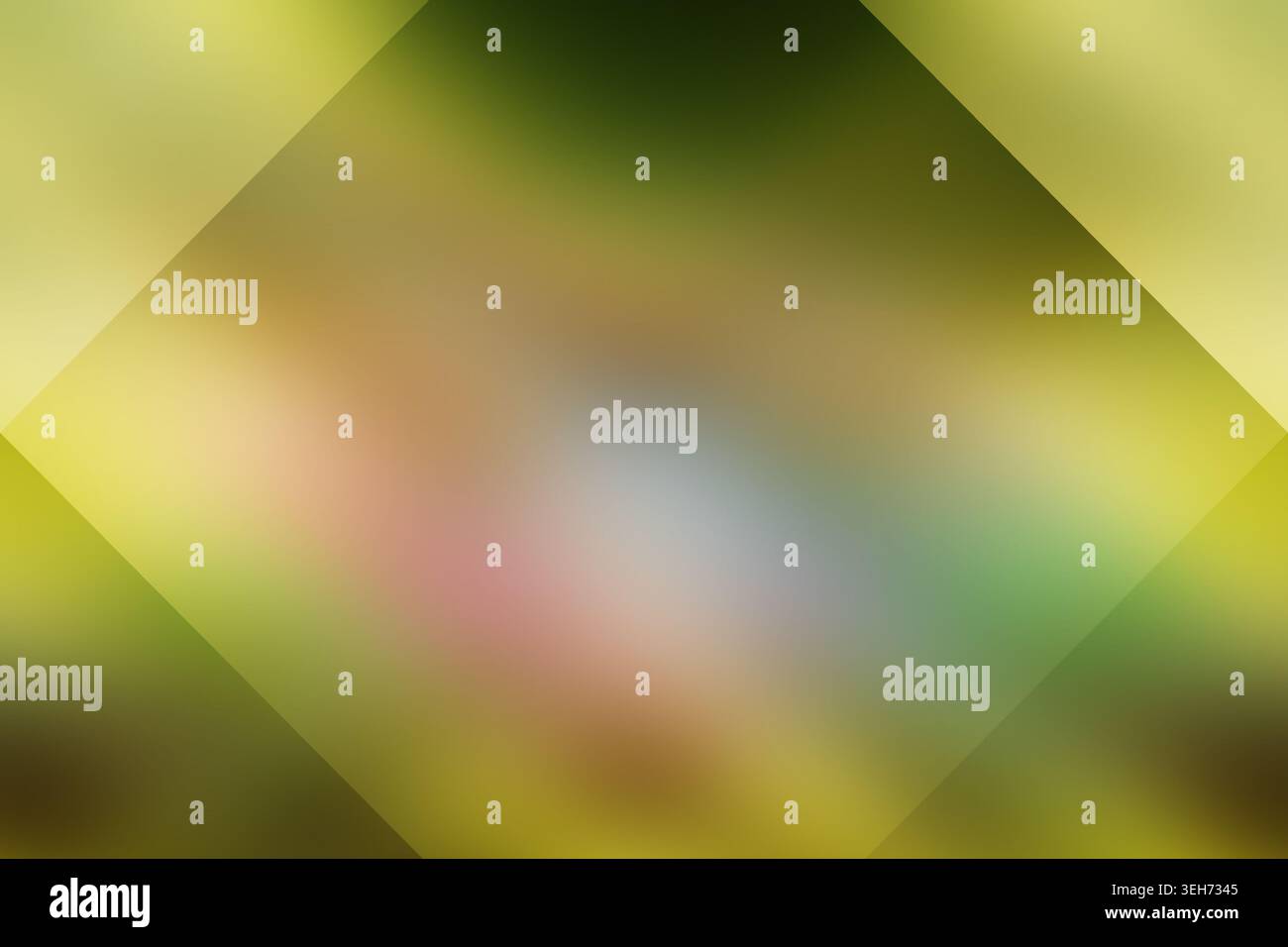 Ein lebendiger abstrakter Hintergrund mit einer glatten Mischung aus Grün- und Gelbtönen in einem rautenförmigen Layout, perfekt für naturinspirierte Designs. Stockfoto