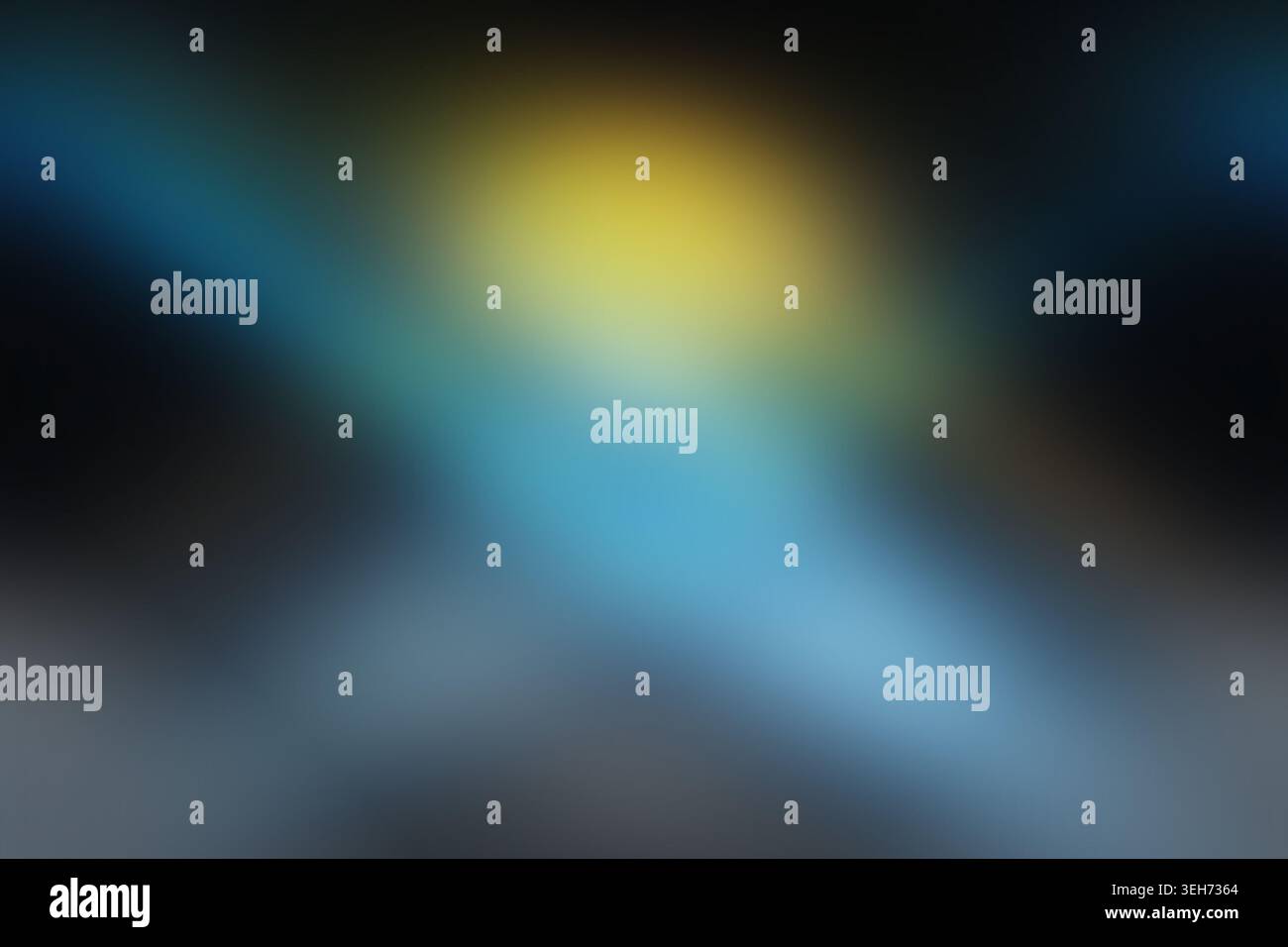 Ein dynamischer abstrakter Hintergrund mit leuchtenden Streifen von hellgelbem und tiefblauem Licht, die ein Gefühl von Bewegung und Energie erzeugen. Stockfoto