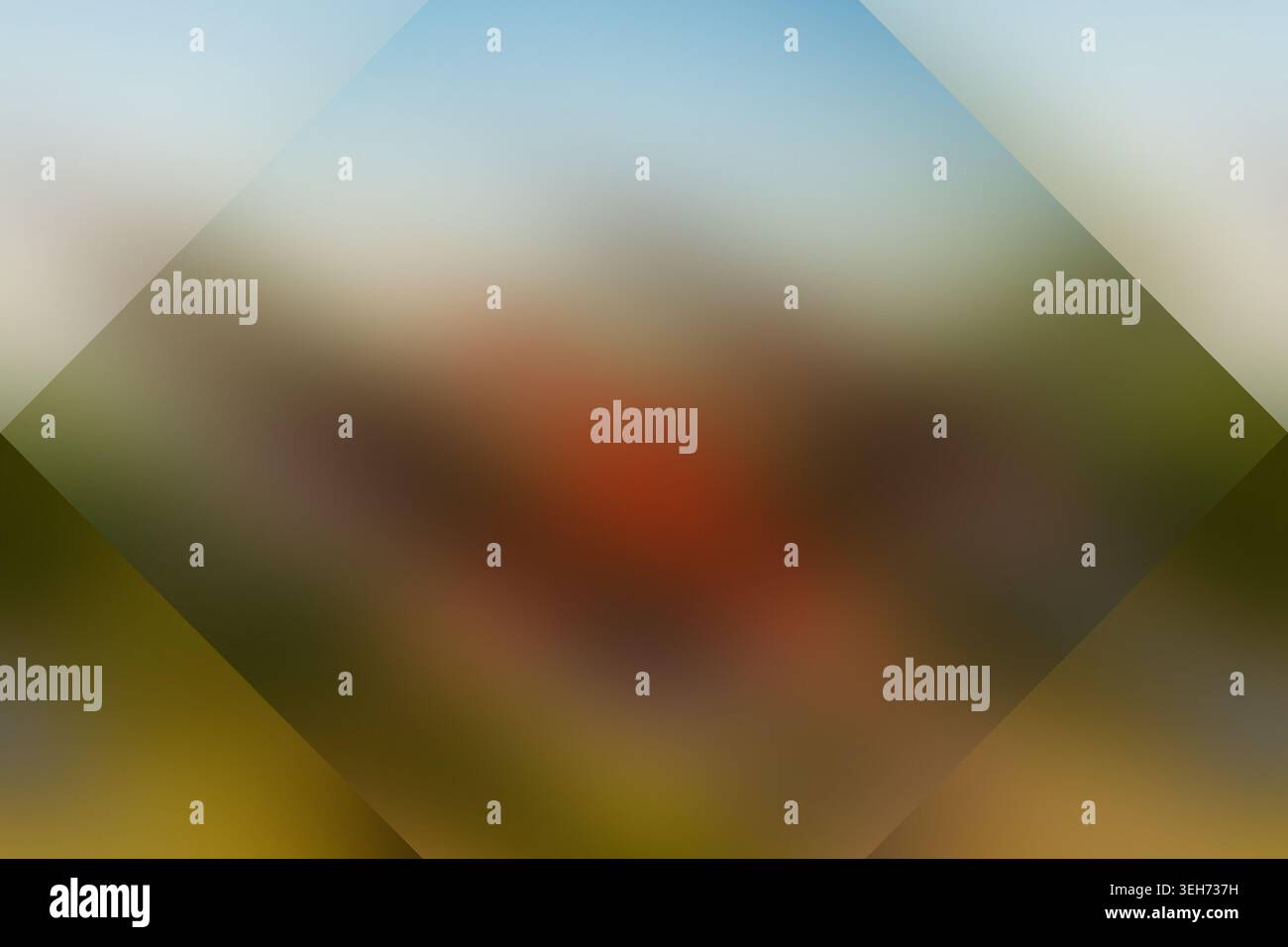 Ein weicher, unscharfer Hintergrund mit warmen Tönen und einer markanten Rautenform, die einen modernen und künstlerischen visuellen Effekt erzeugt. Stockfoto