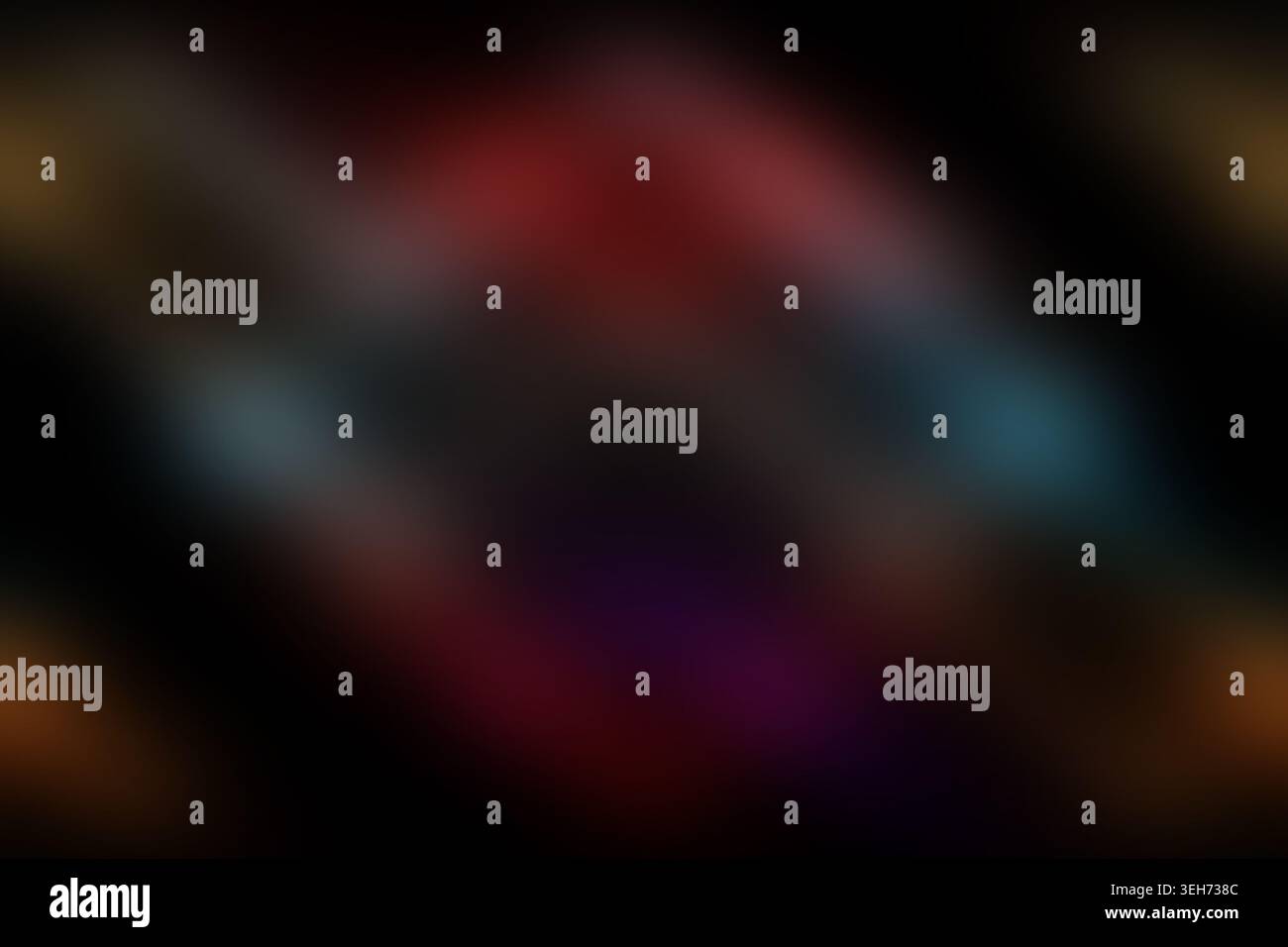 Ein abstrakter digitaler Hintergrund mit weichen, verschwommenen Verläufen von Dunkelrot, tiefem Blau und Schwarz, die einen stimmungsvollen und atmosphärischen Lichteffekt erzeugen. Stockfoto