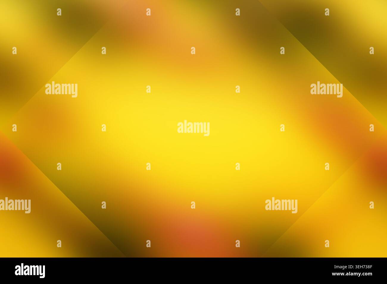 Ein leuchtend gelber, verschwommener Hintergrund mit einer zentralen rautenförmigen Überlagerung, die eine helle und energische Ästhetik für verschiedene Designs bietet. Stockfoto