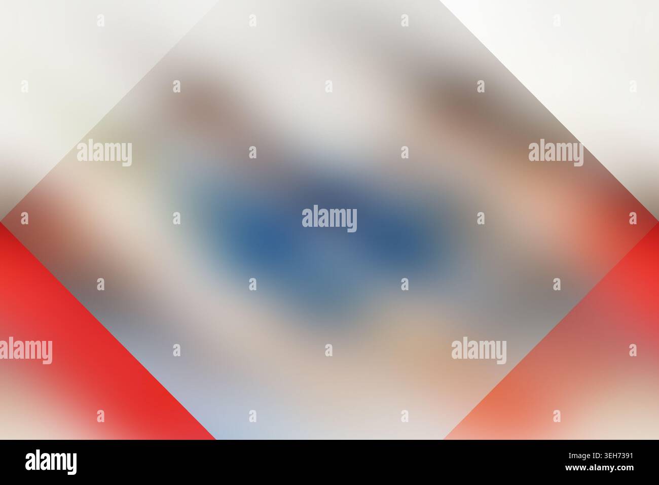 Ein abstrakter Hintergrund mit einer weichen, verschwommenen Textur und einer markanten diamantförmigen Überlagerung in der Mitte, die eine moderne und künstlerische Darstellung schafft Stockfoto