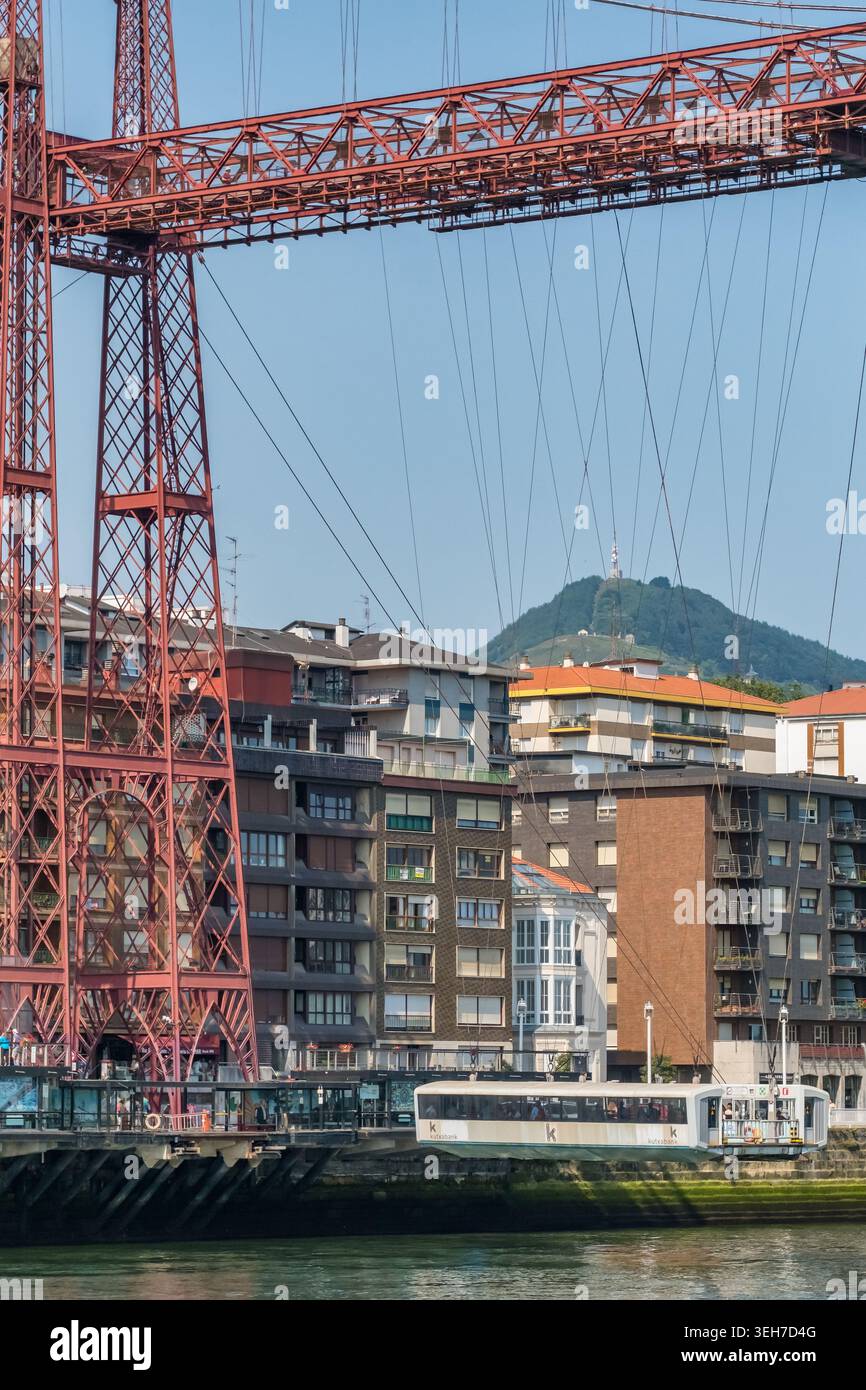 Vizcaya-Brücke und Nervion-Fluss in Portugal Spanien Stockfoto