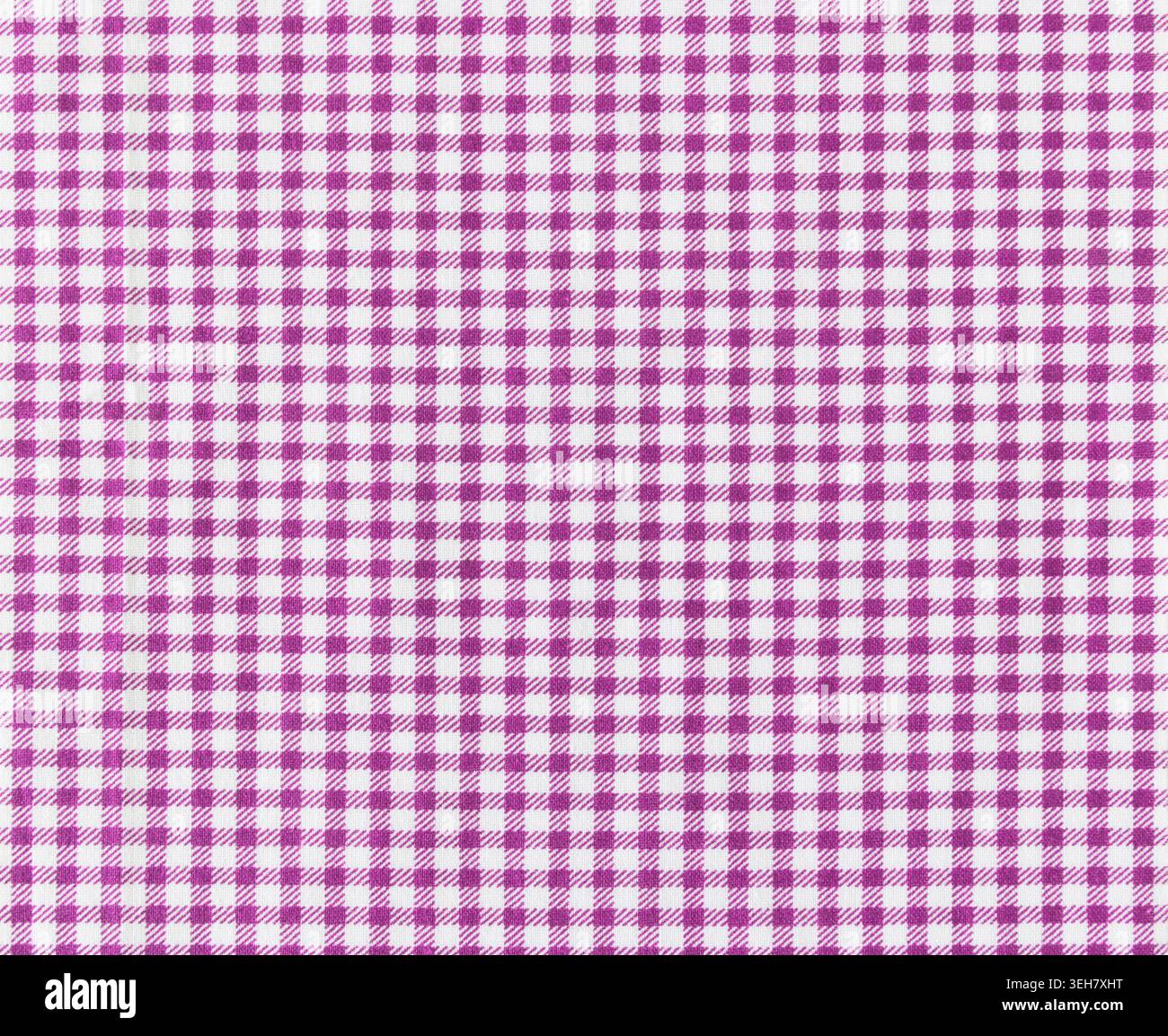 Nahaufnahme mit rosafarbener und weißer Vichy-Textur Stockfoto