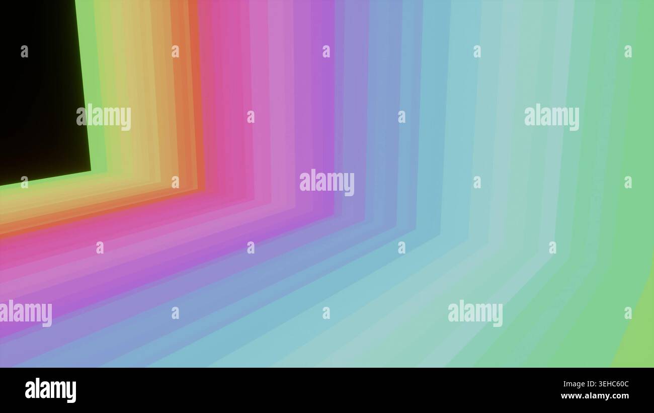 Abstraktes BG 3D-Rendering mit Regenbogenkurvenstreifen Stockfoto