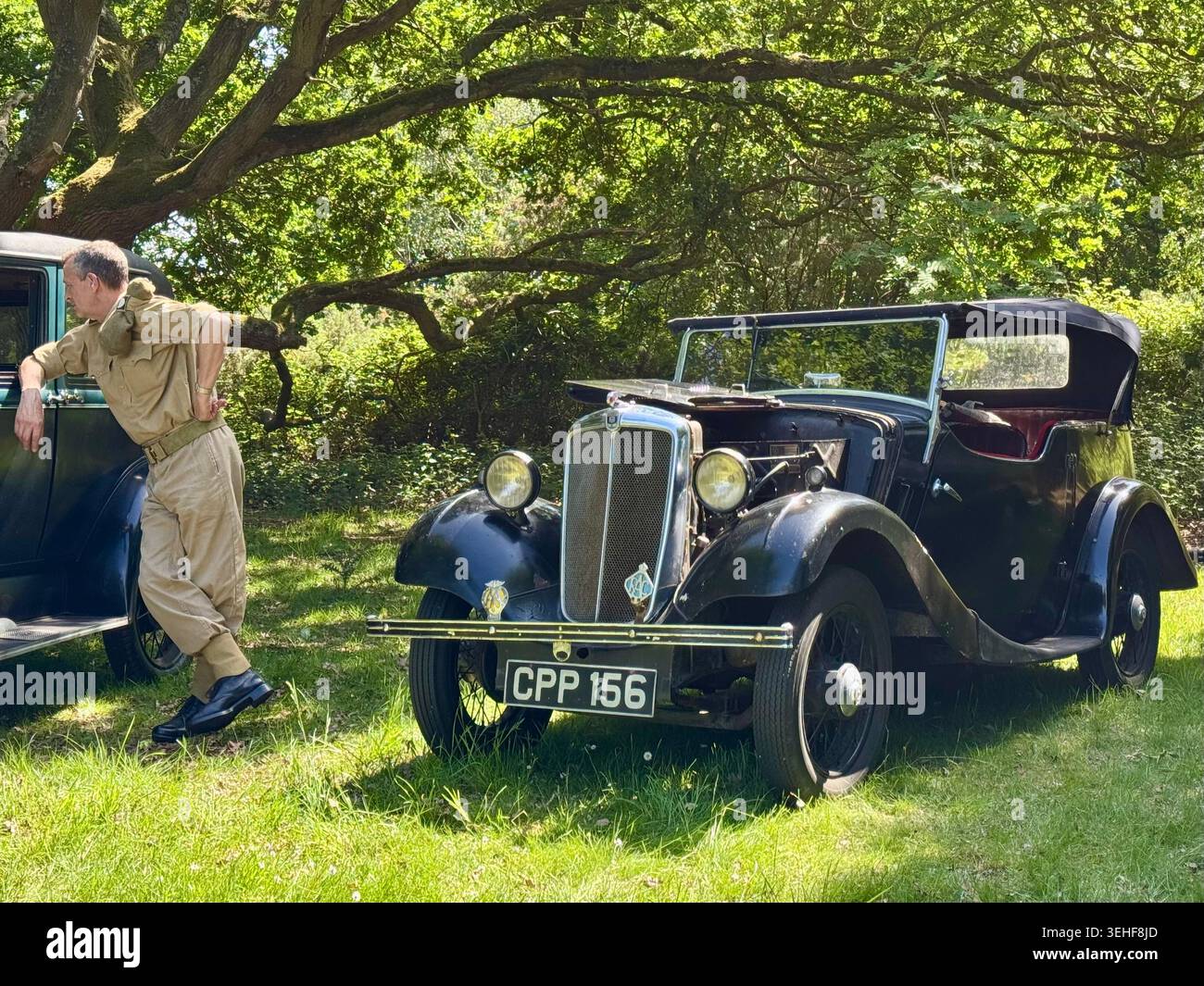 Martlesham Heath, Suffolk - 24. Mai 2026: Oldtimer Black Morris CPP156. Stockfoto