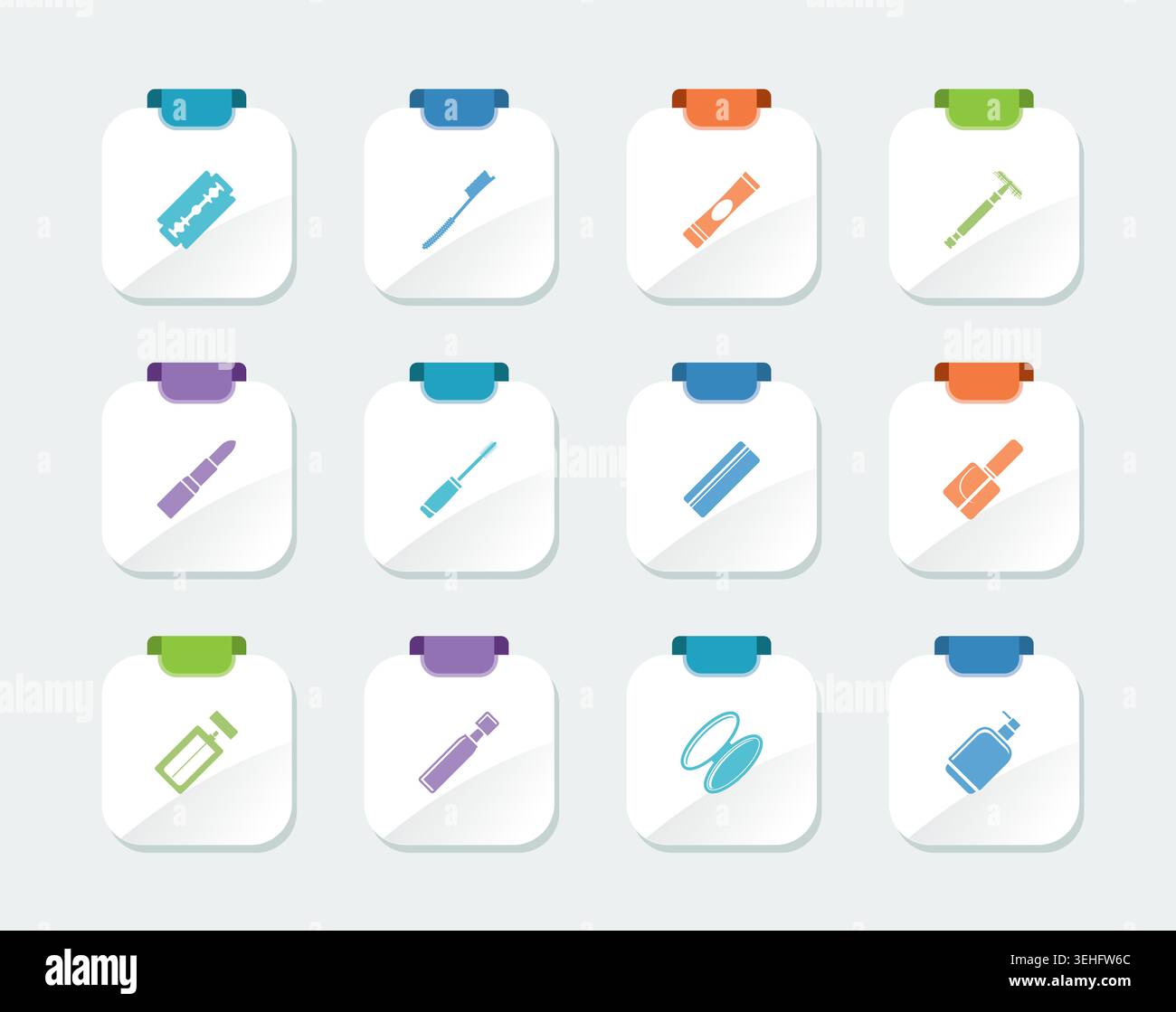 Helles Make-up Icon Set, Gesundheit und Schönheit Icons - Vektor Icon Set Stock Vektor