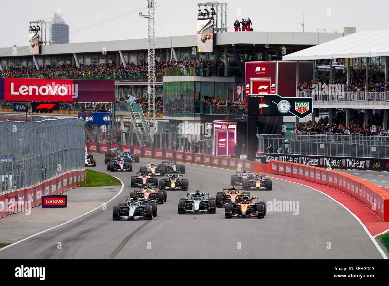 Montreal, Kanada. Mai 2026. Das Rennen startet während des Formel 1 Lenovo Canadian Grand Prix 2026, 5. Runde der Formel 1 Weltmeisterschaft 2026 vom 22. Bis 24. Mai 2026 auf dem Circuit Gilles Villeneuve, Montreal, Kanada Credit: Robbie Hoad/Every Second Media Credit: Every Second Media/Alamy Live News Stockfoto