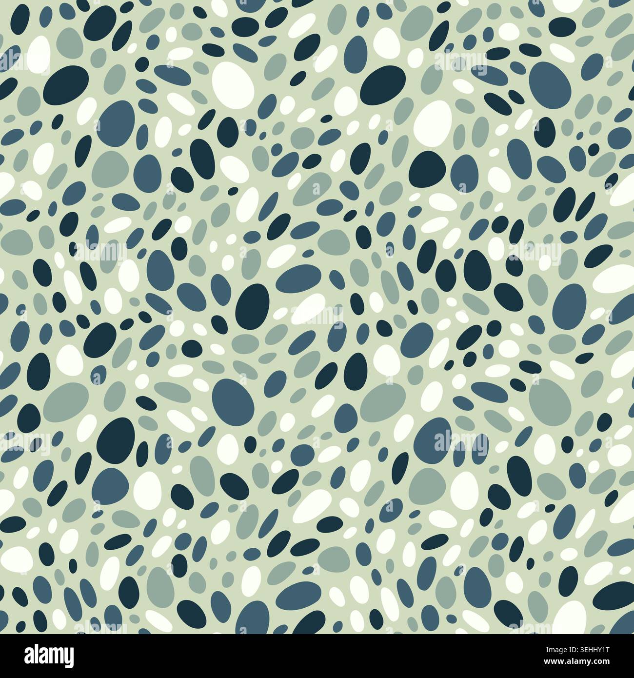Meer Kieselsteine Hintergrund, abstrakte Natur Textur, Zen Garten oder Spa Hintergrund, nahtlose Vektormuster Illustration, kleine gerundete Steine Stock Vektor