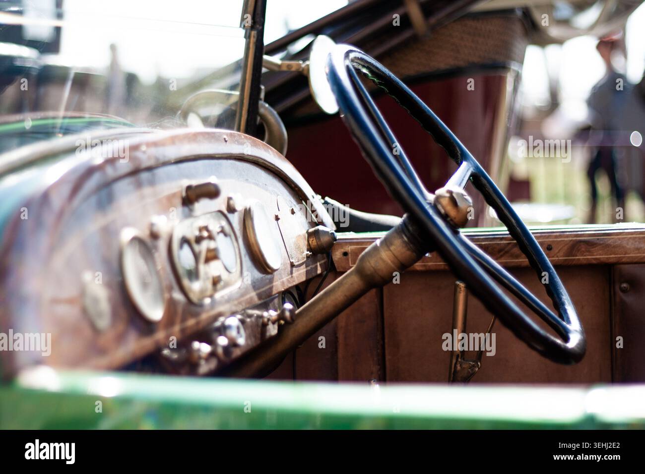 Sitges, Spanien. 11. März 2012, Oldtimer-Interieur bei Sitges Rallye Stockfoto