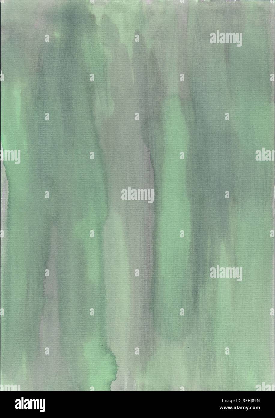Hochauflösender Scan eines echten A4-Blattes, handbemalt mit Ecoline Liquid Watercolor. Transparent fließende Pigmente, leuchtende Farbübergänge und authe Stockfoto