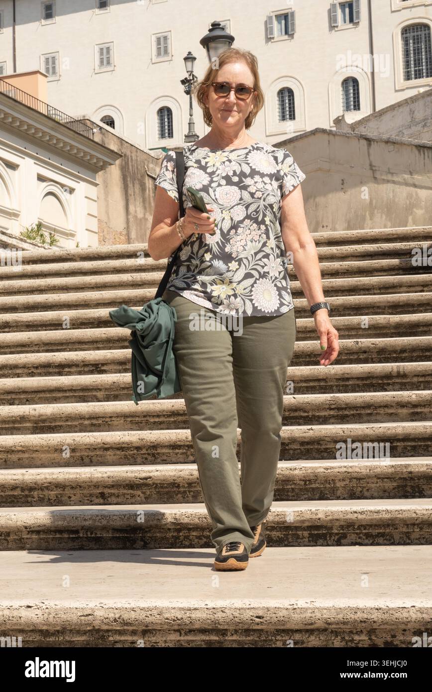 Spanische Treppe Piazza di Spagna Treppen Wahrzeichen historischer Touristen Stockfoto