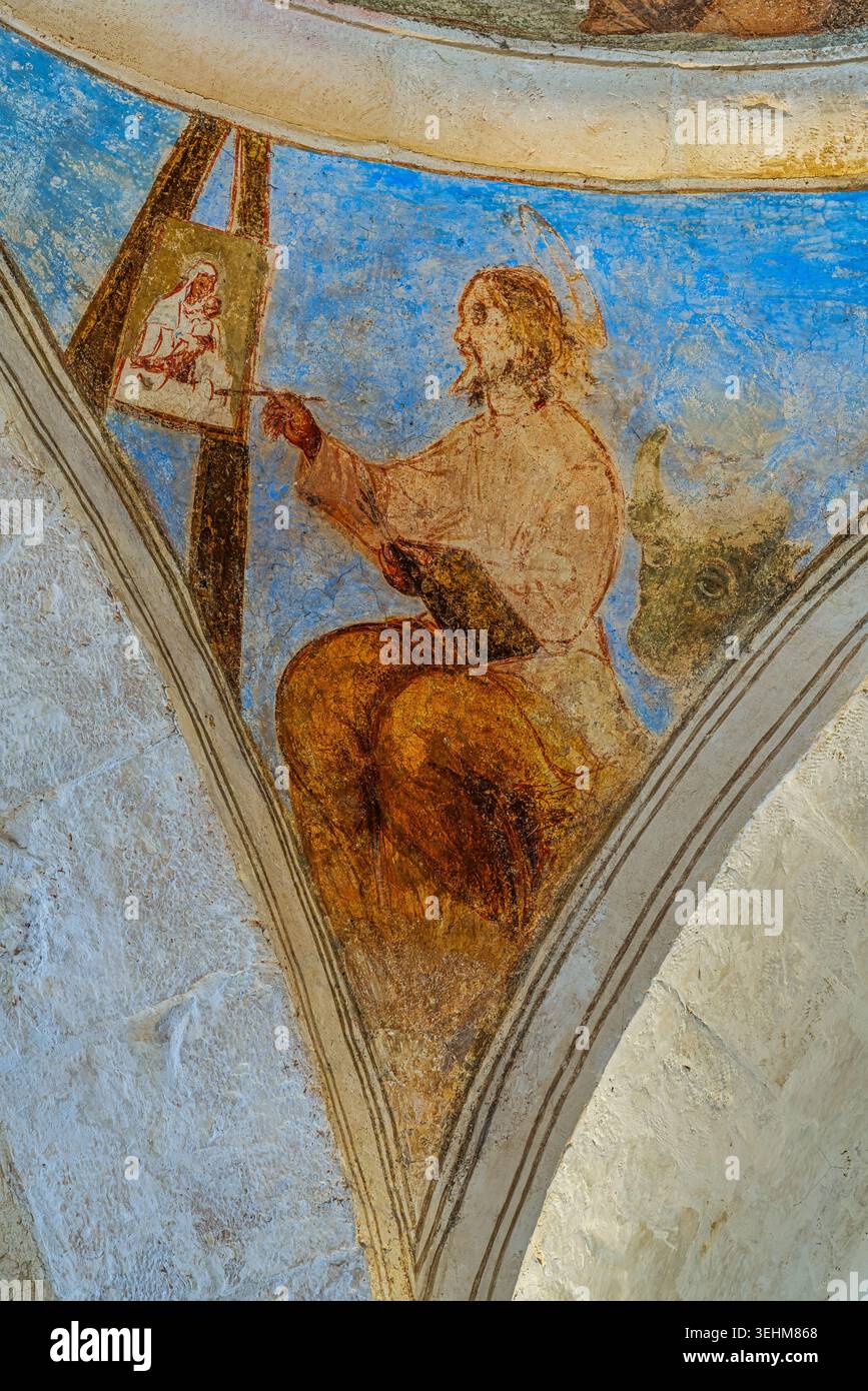 Lukas Gemälde eine Madonna mit Kind, die berühmte Hodigitria von Konstantinopel. Locorotondo, Bari, Apulien, Italien, Europa Stockfoto
