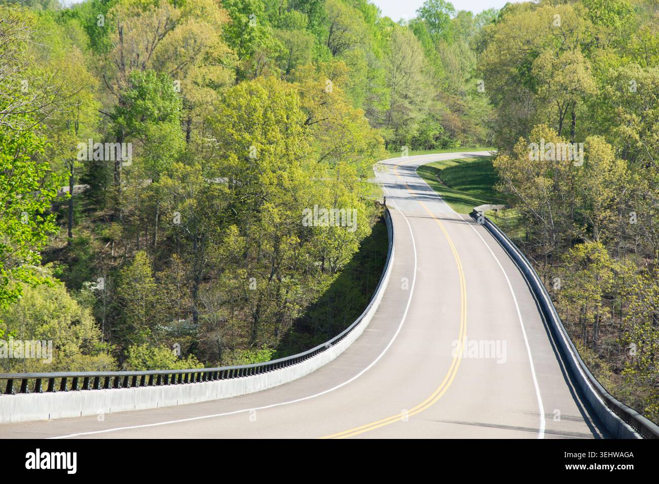Leere Natchez Trace Parkway Bridge Stockfoto
