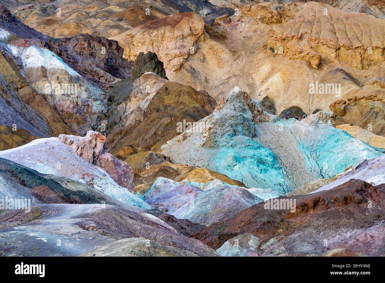 Artist's Palette Farbiger Rock im Black Mountains of Death Valley National Park, Kalifornien, USA. Stockfoto