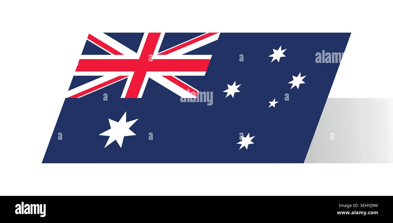 Flagge Australiens. Australisches Nationalsymbol in offiziellen Farben. Vorlagensymbol. Abstrakter Vektorhintergrund Stock Vektor