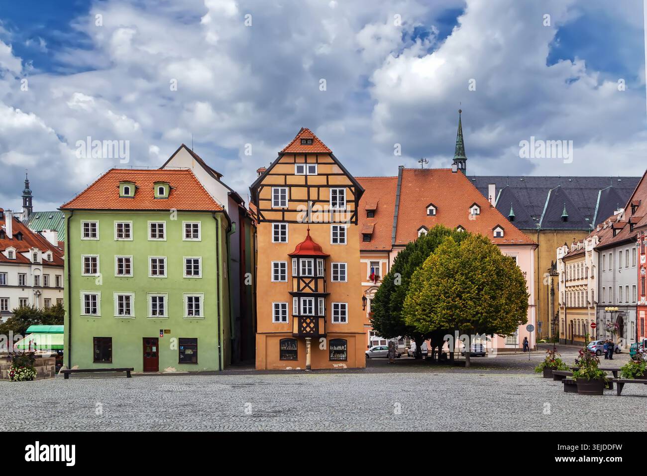 Häuser bekannt als Spalicek, Cheb, Tschechien Stockfoto
