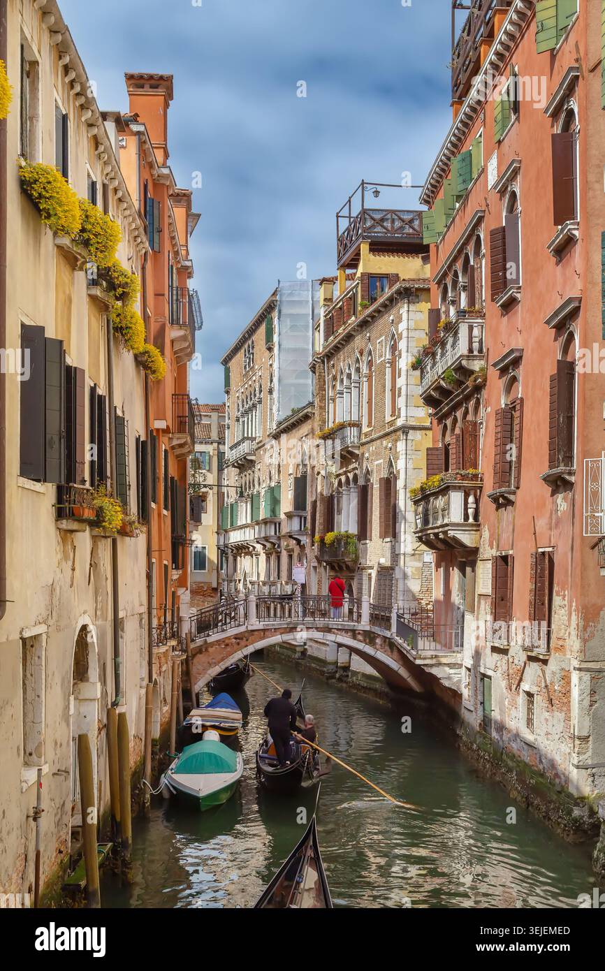Stadtbild mit Canal in Venedig, Italien Stockfoto