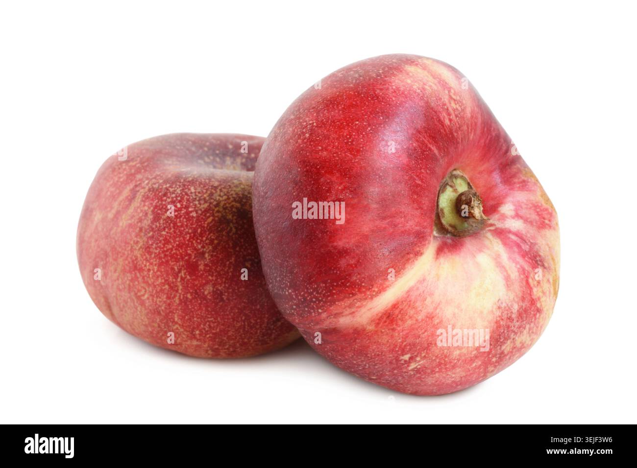 Flache Pfirsich Frischobst Stockfoto