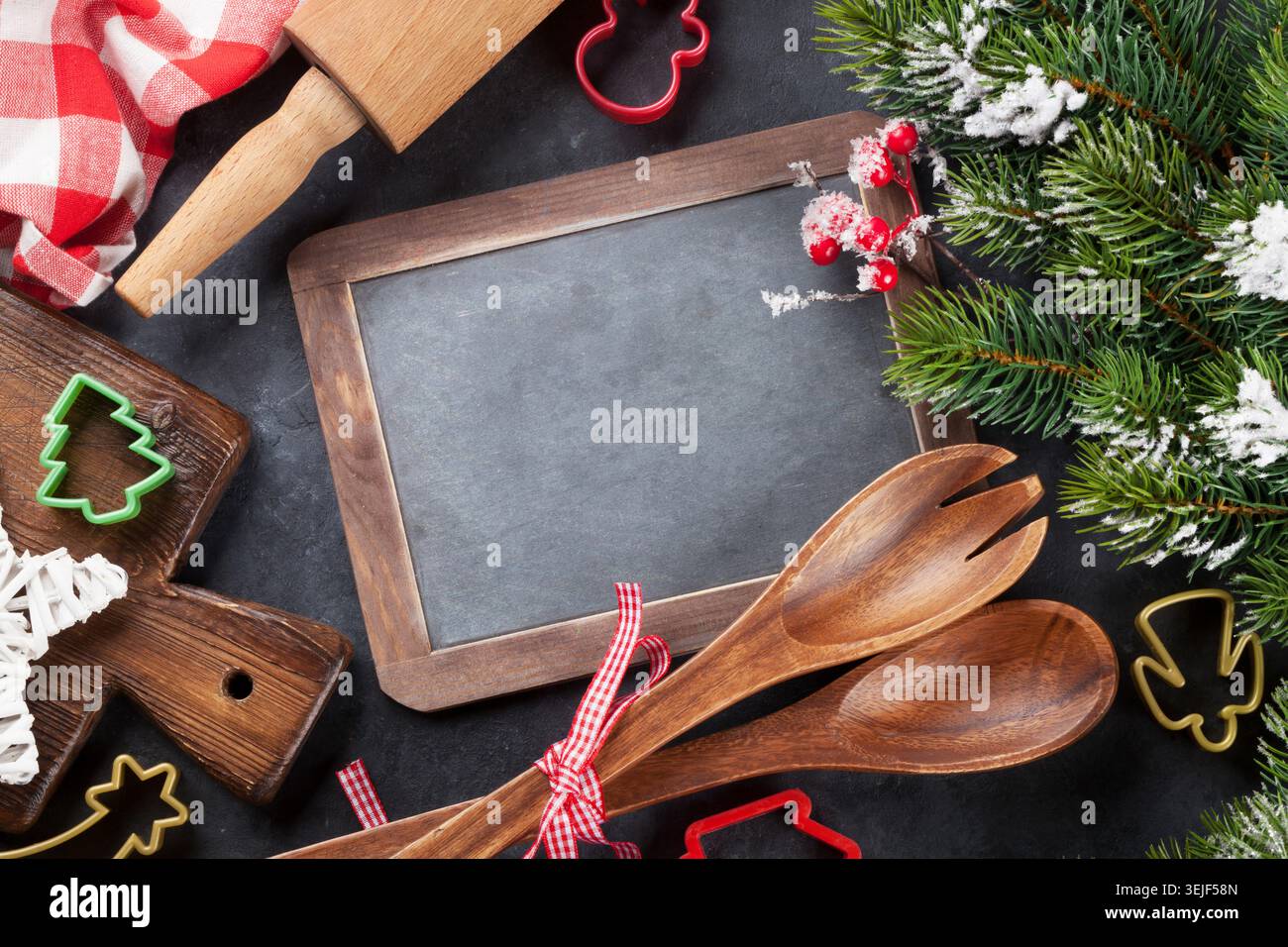 Kochutensilien für Weihnachten Stockfoto