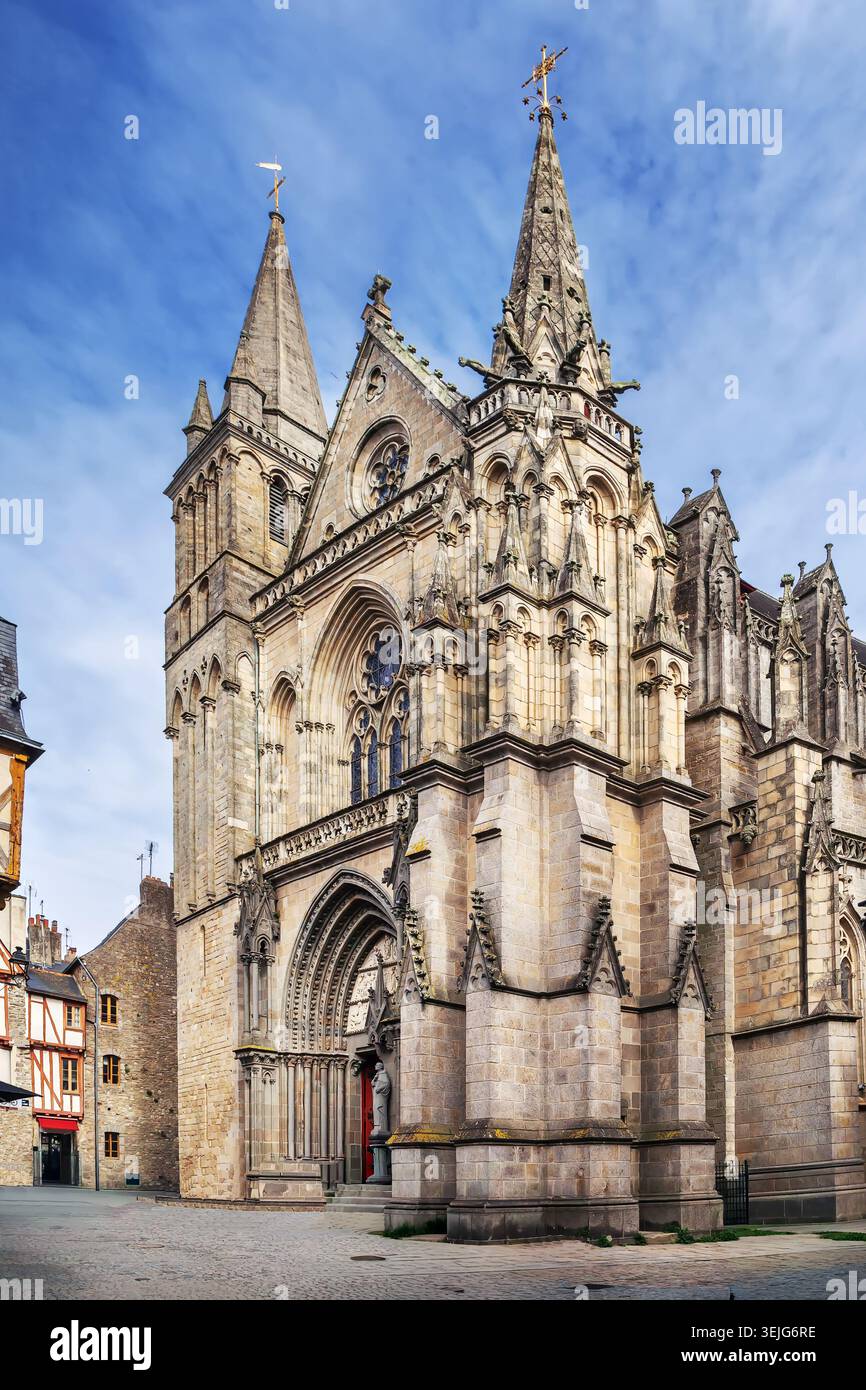 Die Kathedrale von Vannes ist eine römisch-katholische Kirche, die dem Heiligen Peter in Vannes in der Bretagne gewidmet ist Stockfoto