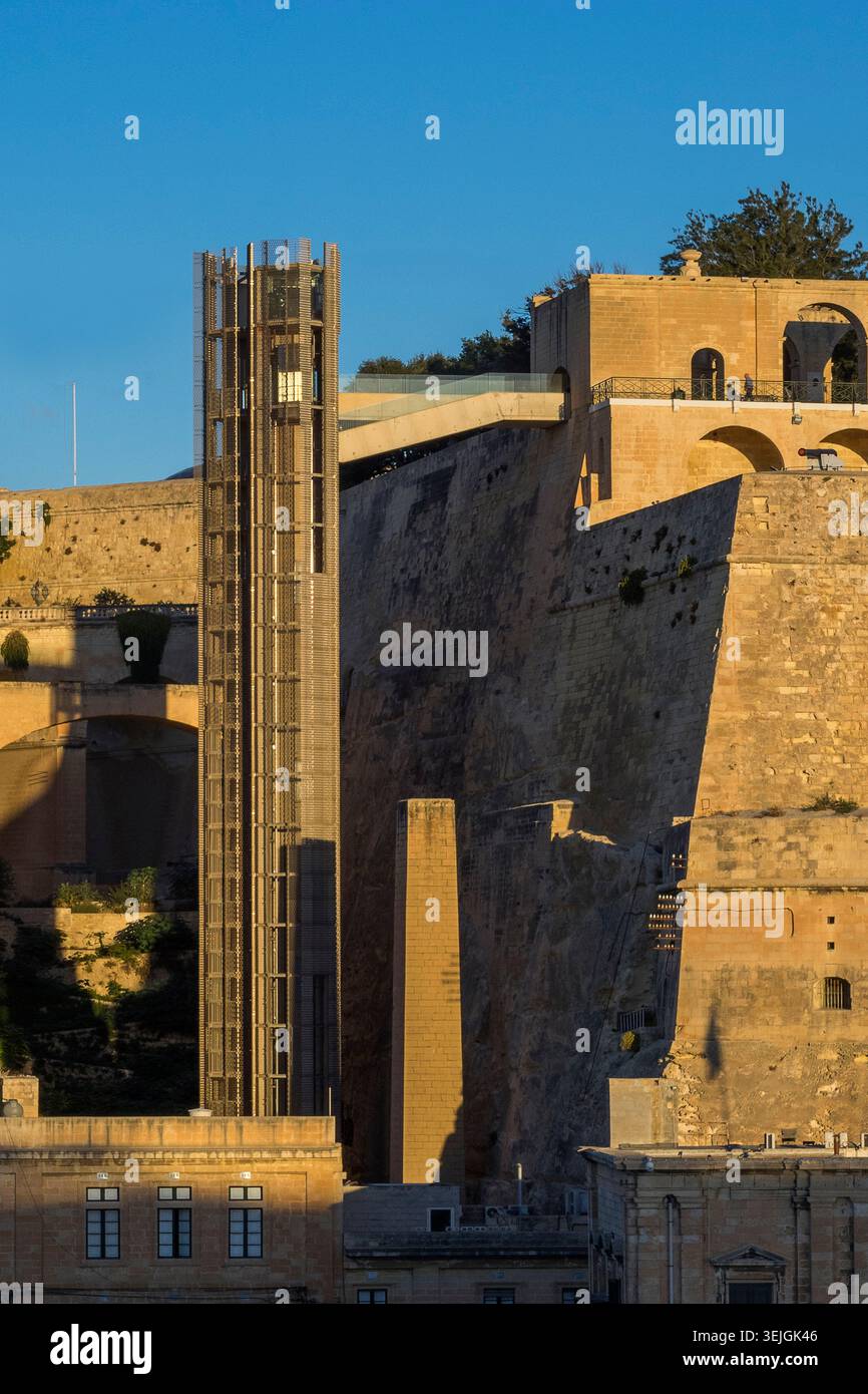 Malta - Valletta, Barrakka Lift Stockfoto