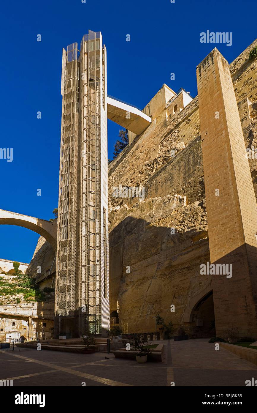 Malta - Valletta, Barrakka Lift Stockfoto