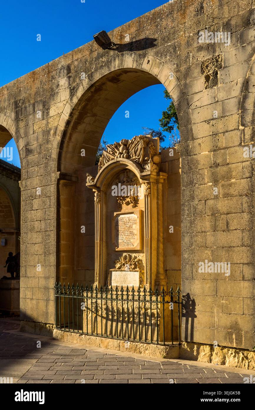 Malta - Valletta, St. Christopher Bastion in den Lower Barrakka Gardens Stockfoto