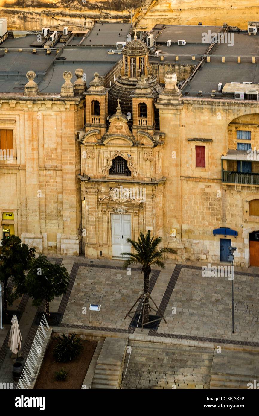 Malta - Valletta, Kirche des Fluges nach Ägypten an der Valletta Waterfront Stockfoto