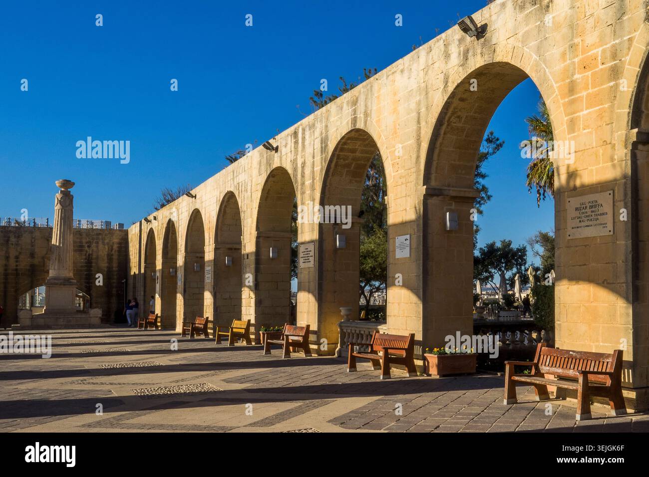 Malta - Valletta, St. Christopher Bastion in den Lower Barrakka Gardens Stockfoto