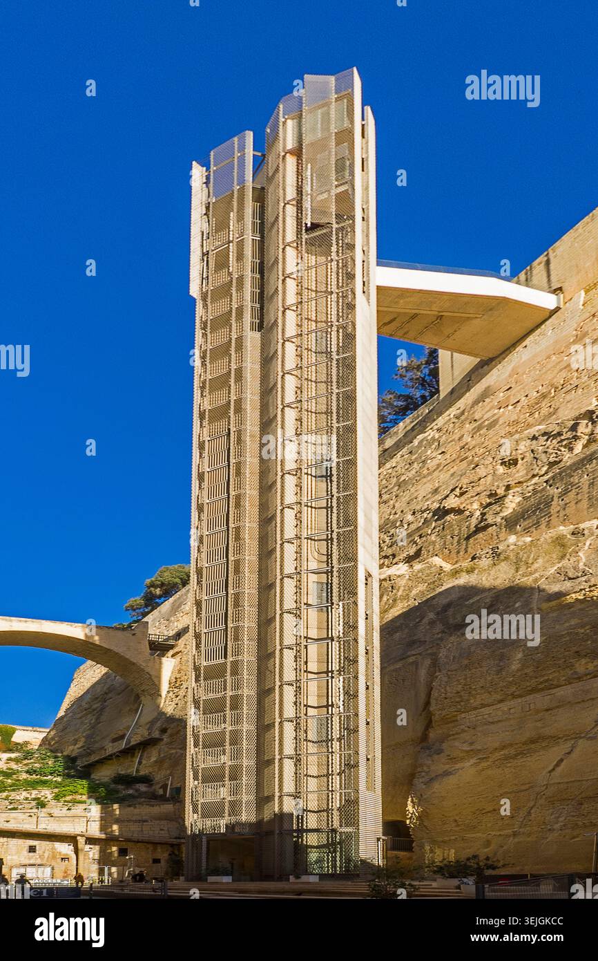 Malta - Valletta, Barrakka Lift Stockfoto