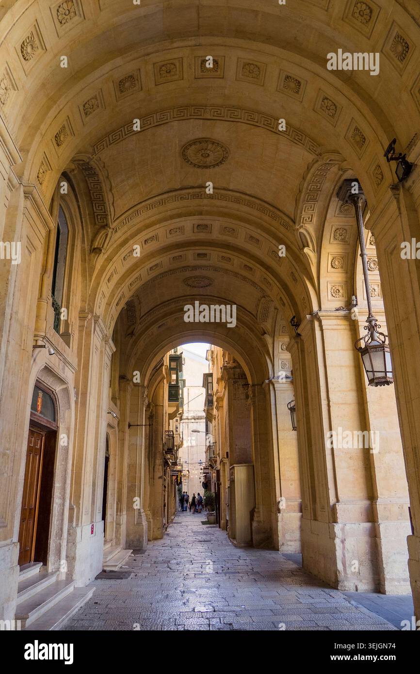 Malta - Valletta, Old Theatre Street Stockfoto