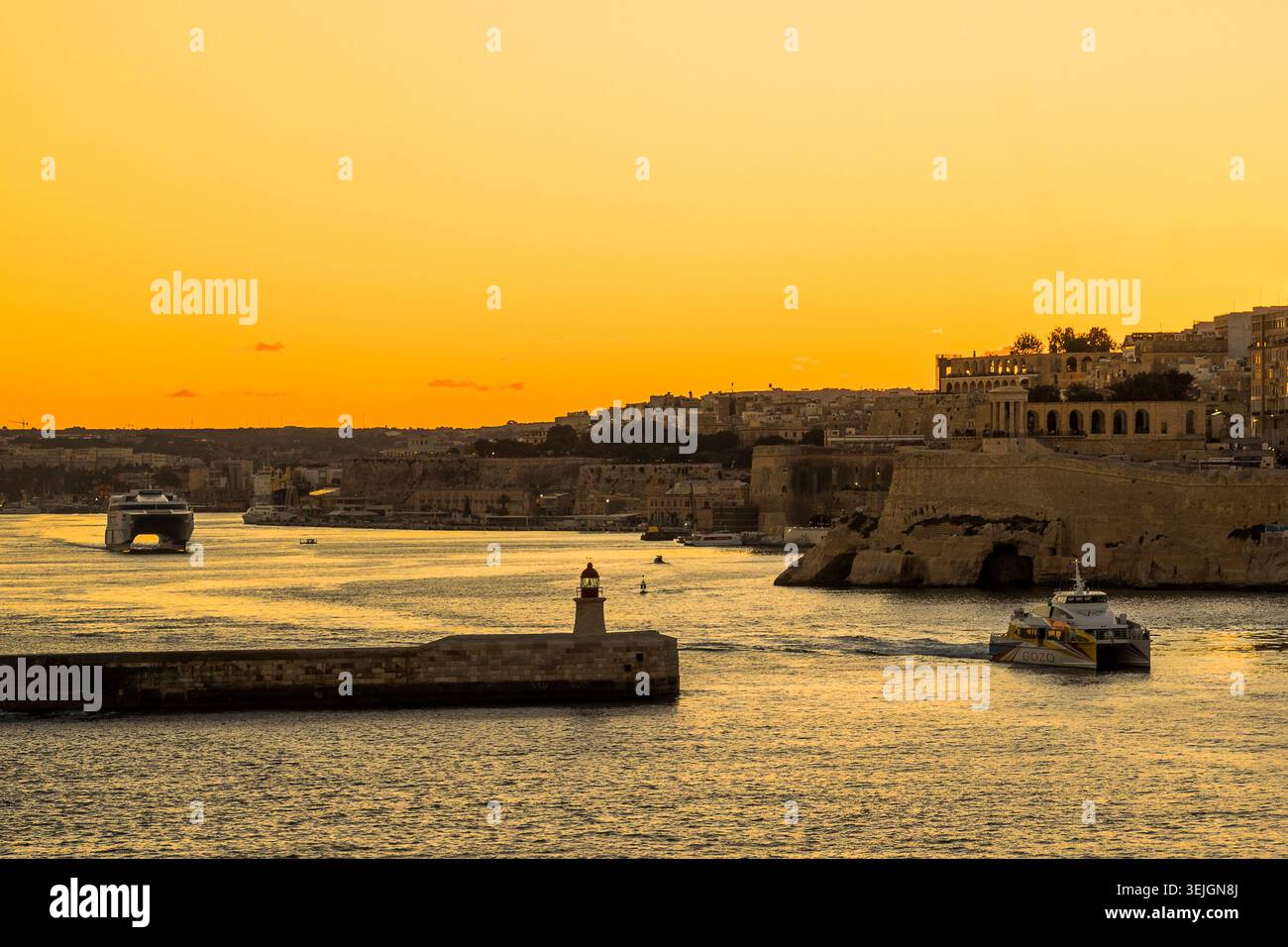 Malta - Valletta, Leuchtturm Saint Elmo Stockfoto