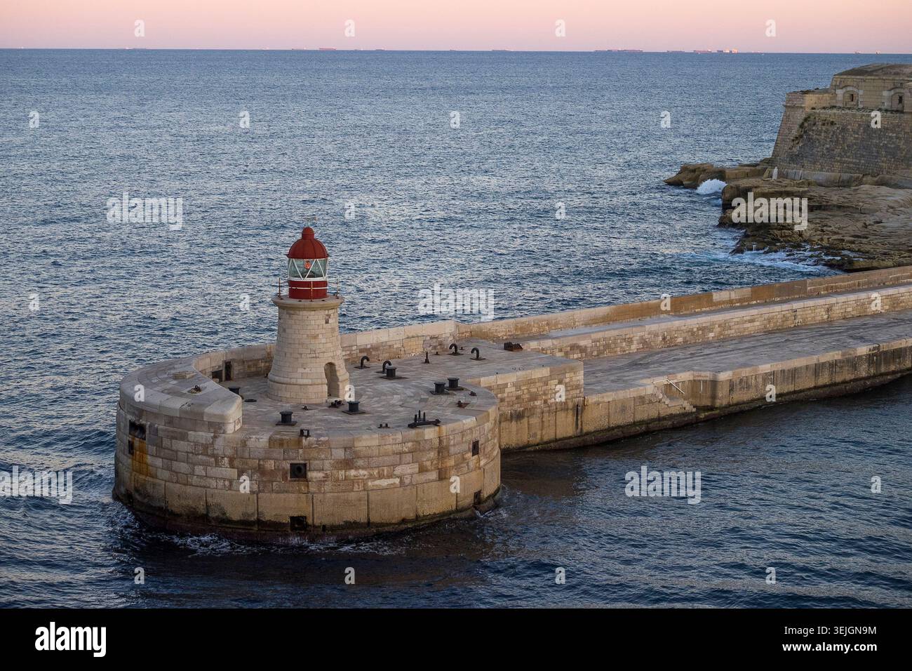 Malta - Valletta, Leuchtturm Saint Elmo Stockfoto