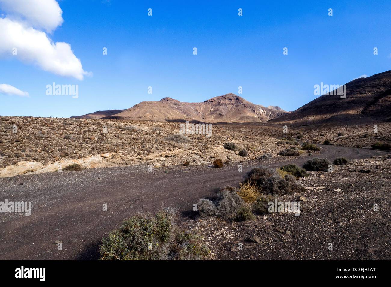 Spanien - Fuerteventura, Punta de Jandía Straße an der Küste von Jandia Stockfoto