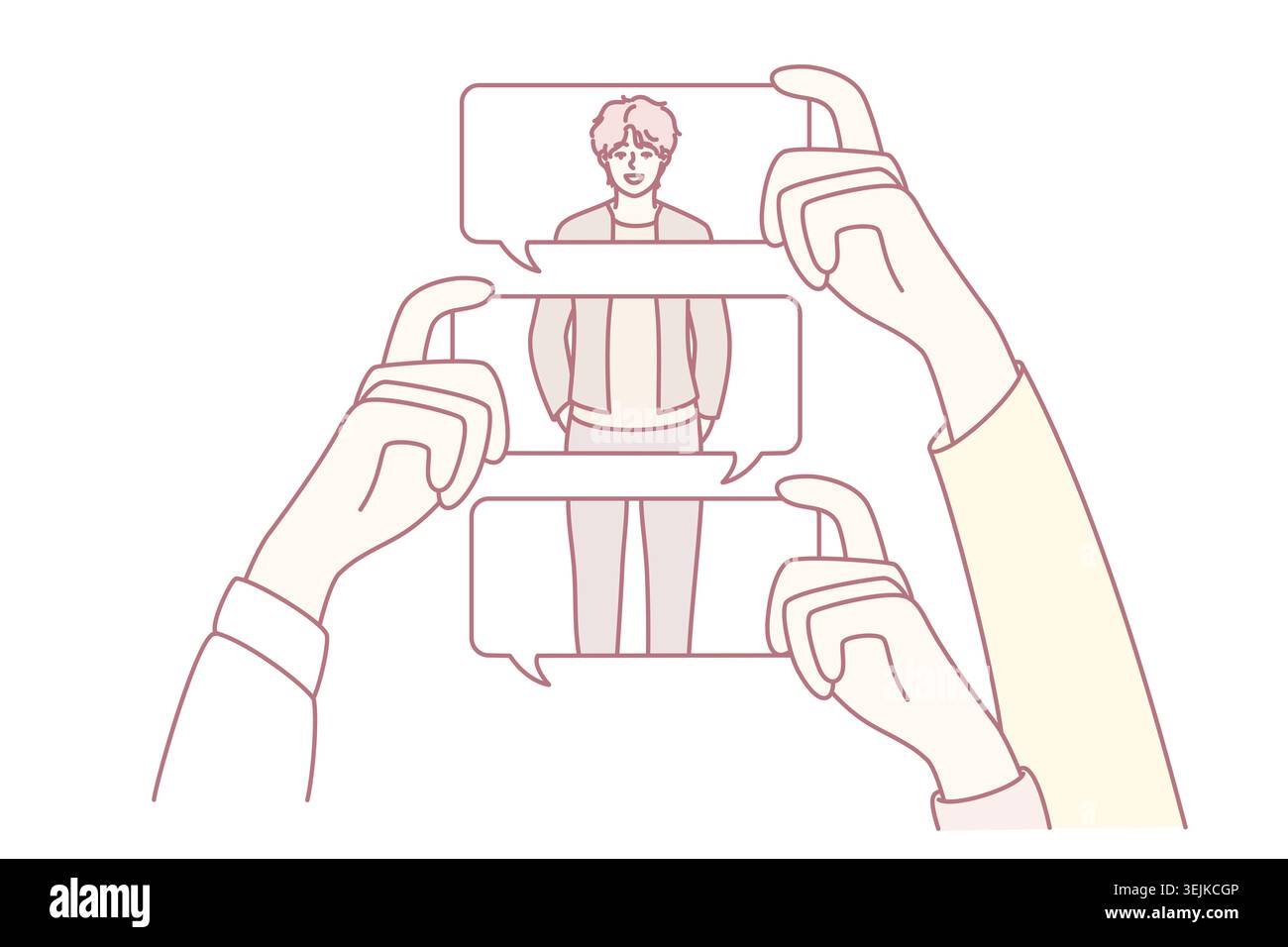Menschen geben negative Kommentare über das Aussehen von Personen ab Stockfoto