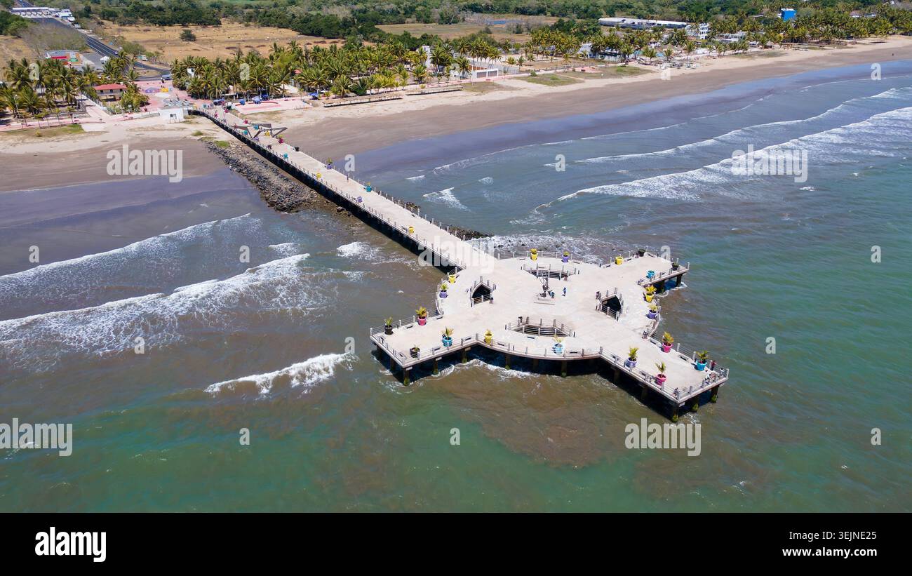 Luftbild des San Blas Pier in Tepic, Nayarit, Mexiko. Stockfoto