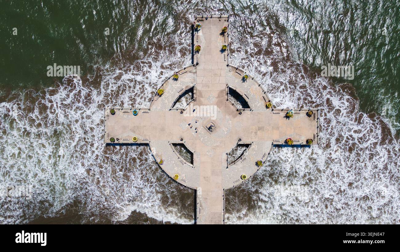 Luftbild des San Blas Pier in Tepic, Nayarit, Mexiko. Stockfoto