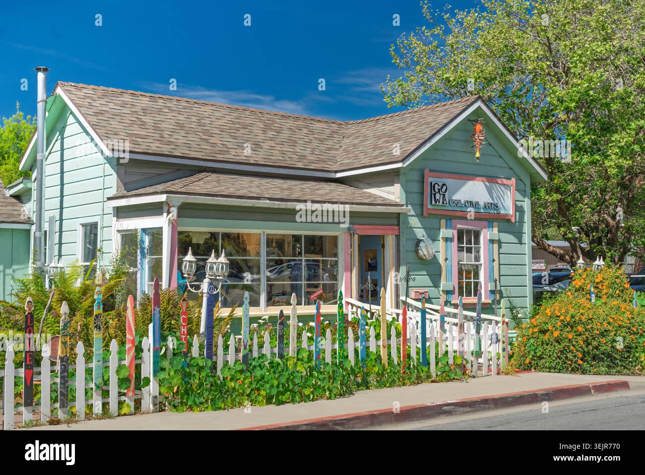 Der Shop für kreative Künste in Cambria, Kalifornien, USA. Stockfoto