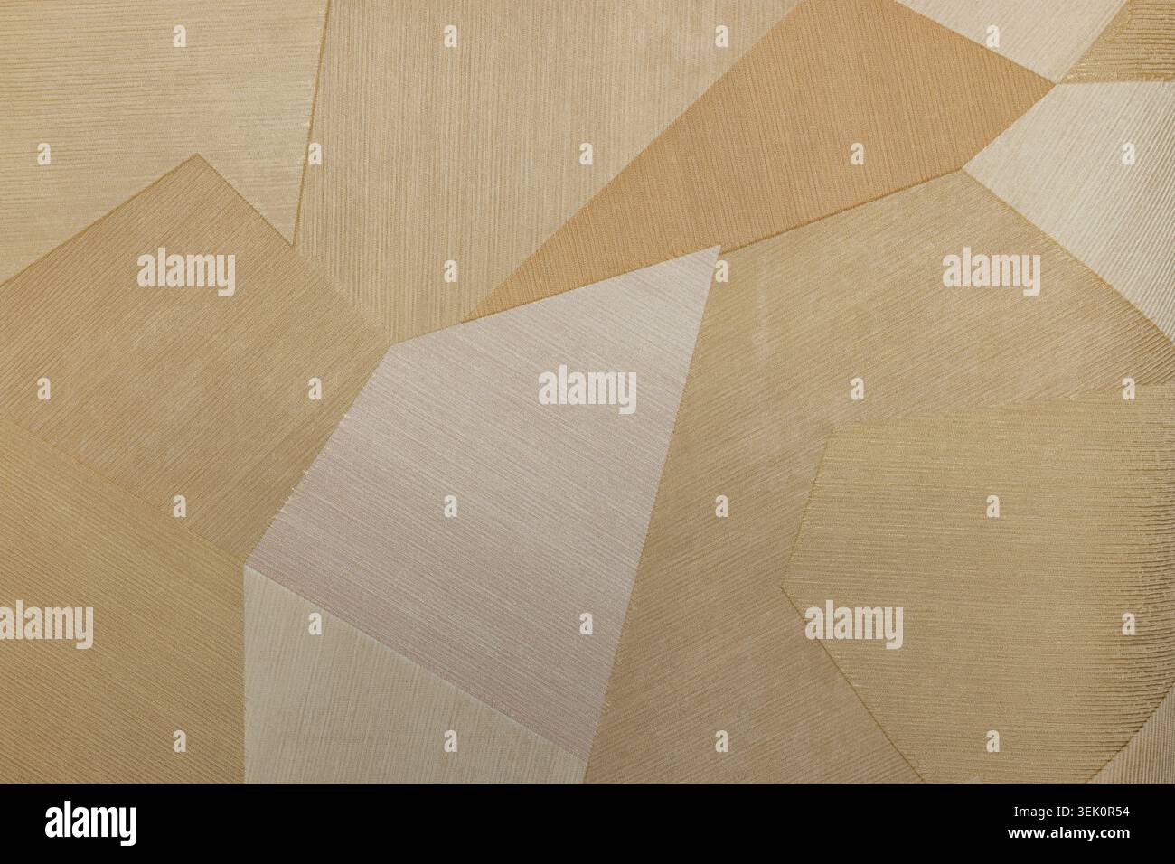Beige geometrische Gobelin-Textur mit abstraktem Polygonmuster Stockfoto