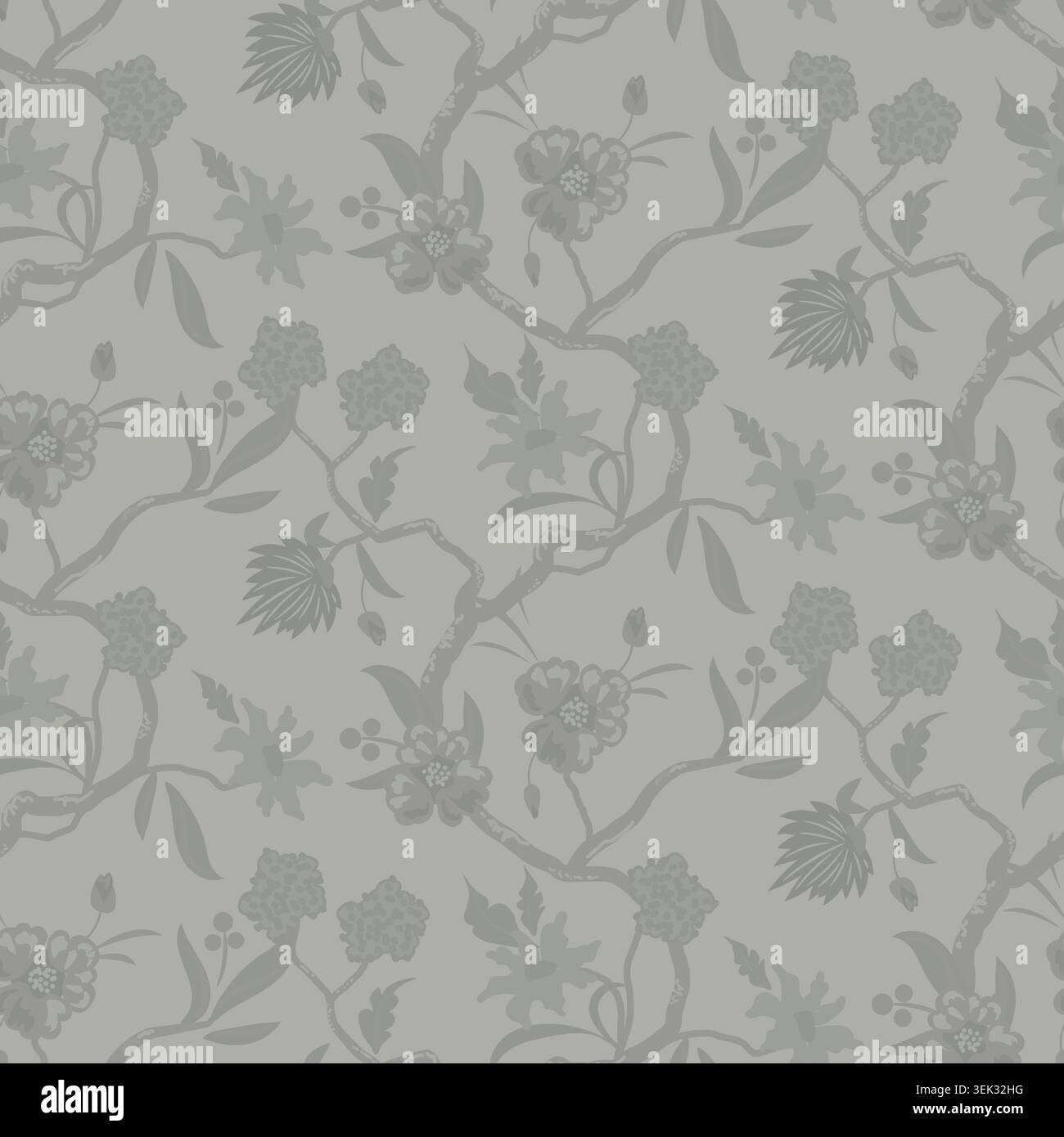 Misty Chintz Bloom nahtloses Muster Hintergrund. Stock Vektor