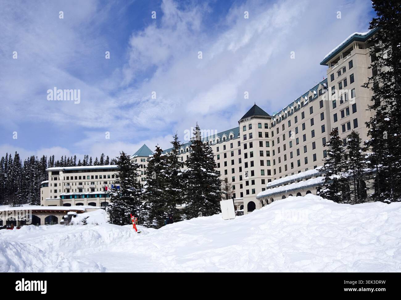 Fairmont Chateau Lake Louise im Winter Stockfoto