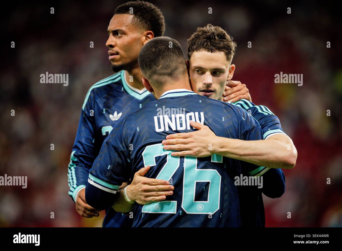 Mainz, Deutschland. 31. Mai 2026. Torfeier: Deniz Undav (DFB), Felix Nmecha (DFB) Florian Wirtz (DFB) Deutschland - Finnland Deutschland - Finnland 31.05.2026 Credit: Moritz Muller/Alamy Live News Stockfoto