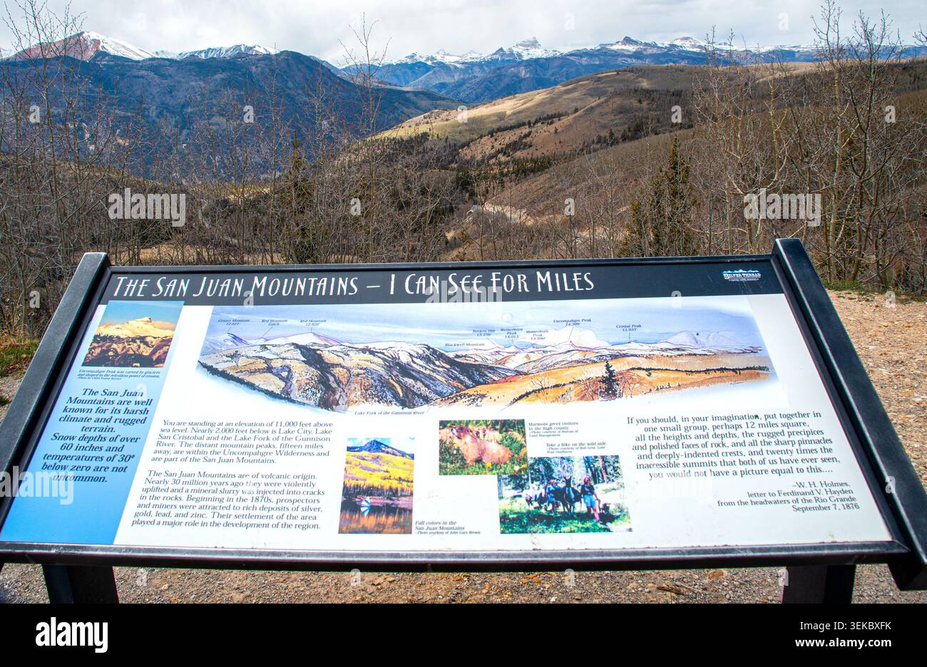 Der Slumgullion Summit (oder Pass) ist ein hoher Bergpass in den San Juan Mountains im Südwesten von Colorado. Stockfoto