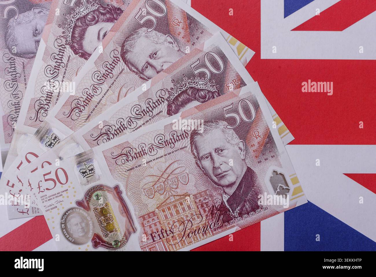 Großbritannien Papiergeld, Pfund Sterling, Bargeld für Finanz- und Geschäftstransaktionen. Großbritannien Geld als Hintergrund für Ihr Design Stockfoto