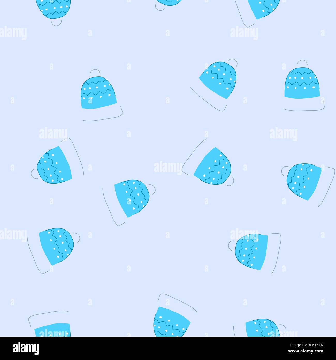 Nahtlose Muster Wolle Winter Hut Strick Cartoon Vektor Stock Vektor