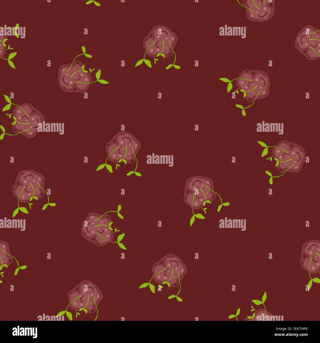 Nahtloses Muster Habitat Grassamen Bombe Cartoon Vektor Stock Vektor
