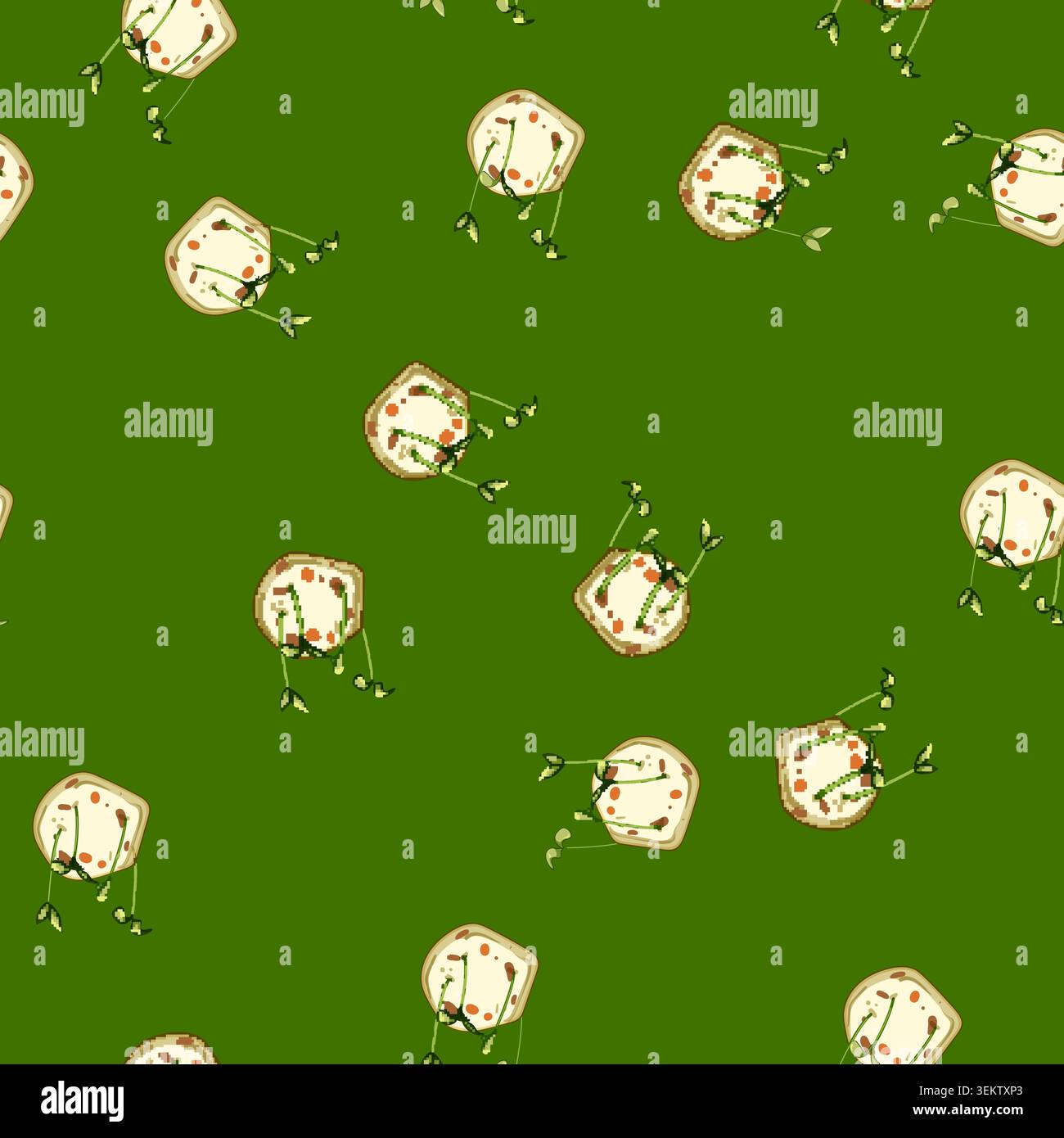 Nahtloses Muster Habitat Grassamen Bombe Cartoon Vektor Stock Vektor